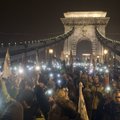 Vengrija: protestuotojai vėl išėjo į Budapešto gatves