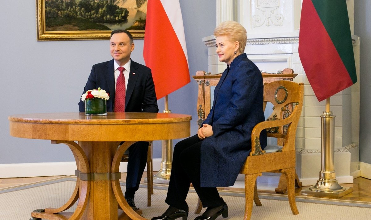 Andrzejus Duda ir Dalia Grybauskaitė 