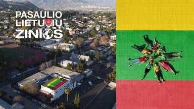 Pasaulio lietuvių žinios. Lietuvos trispalve nudažytas stogas Los Andžele matomas ir iš lėktuvų
