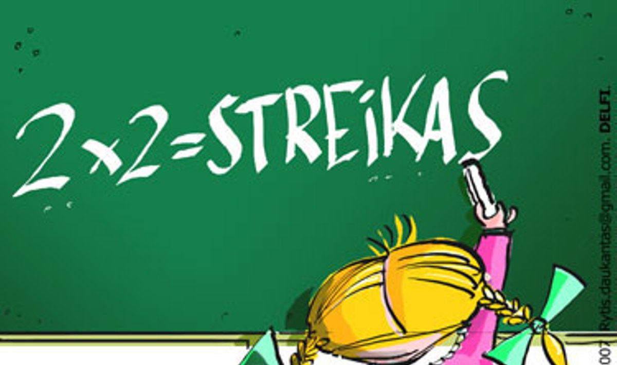 Mokytojų streikas - karikatūra