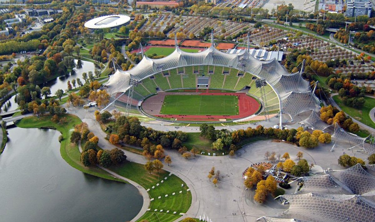 Lanksčios struktūros Olimpiniame Miuncheno stadione 