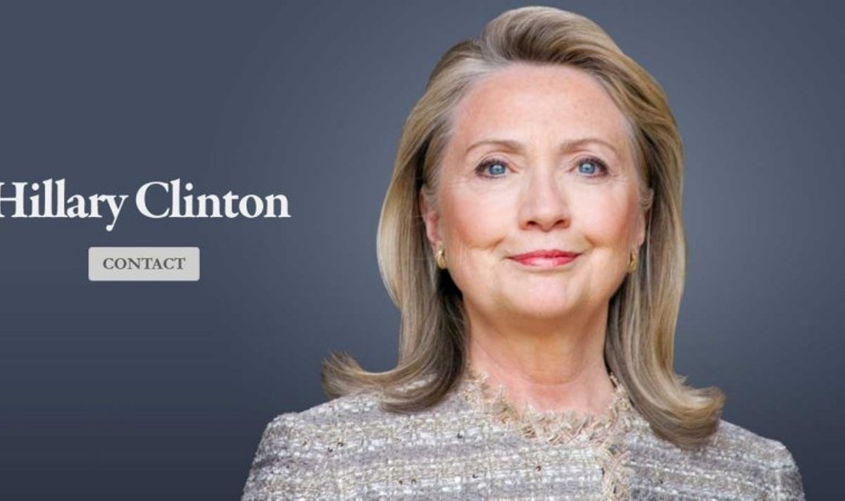 Naujos Hillary Clinton interneto svetainės atvaizdas