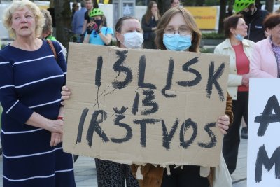 Kaune vyko bendruomenių protesto akcija prieš merą V. Matijošaitį