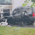 Kraupi avarija Kretingos rajone: po kaktomušos vienas automobilis virto fakelu