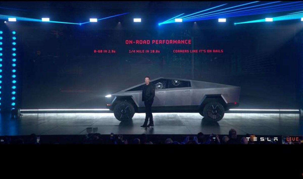 "Tesla Cybertruck" pristatymas