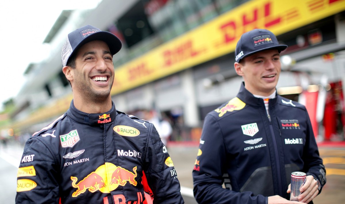 Danielis Ricciardo ir Maxas Verstappenas