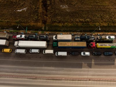 Sunkvežimių eilės ties Medykos (Lenkija) pasienio punktu