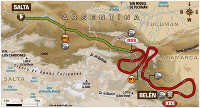 Dešimtojo Dakaro ralio etapo maršrutas