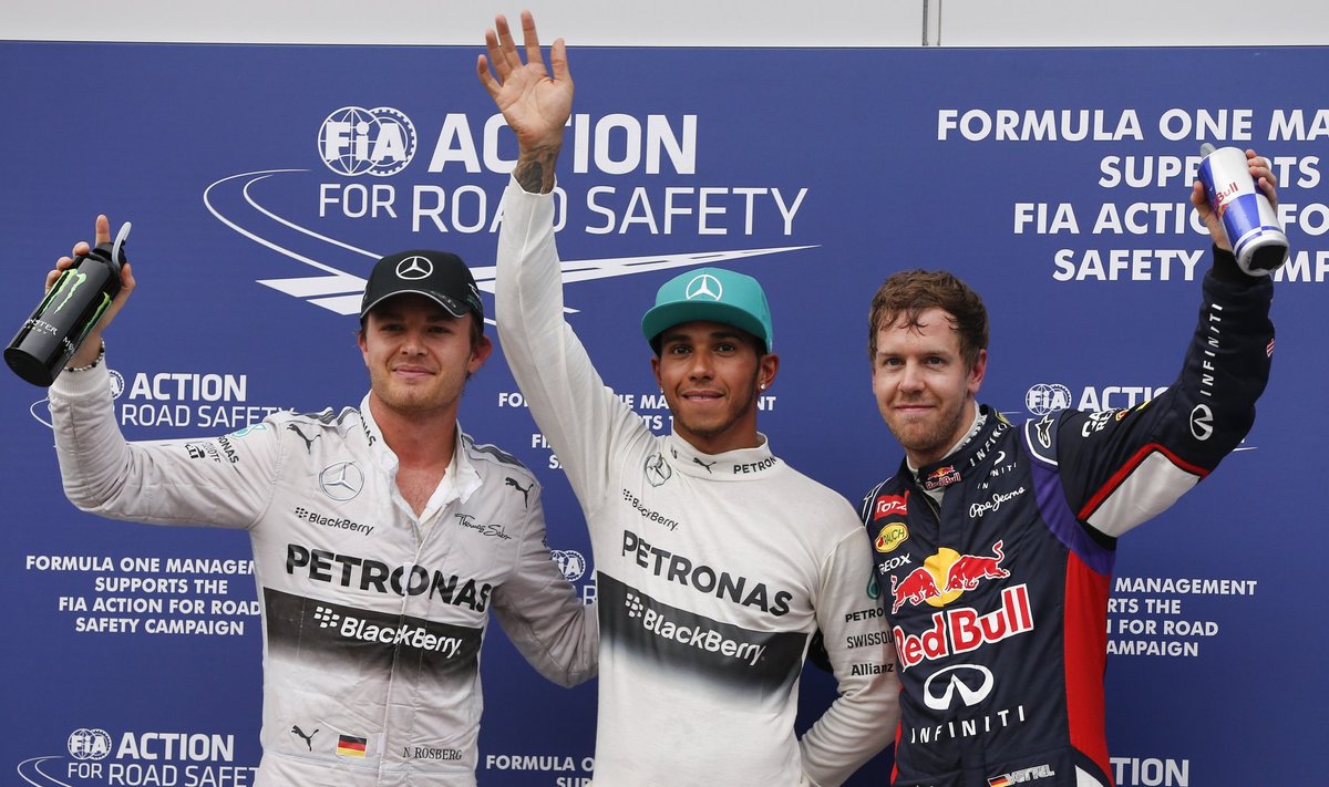Nico Rosbergas, Lewisas Hamiltonas ir Sebastianas Vettelis