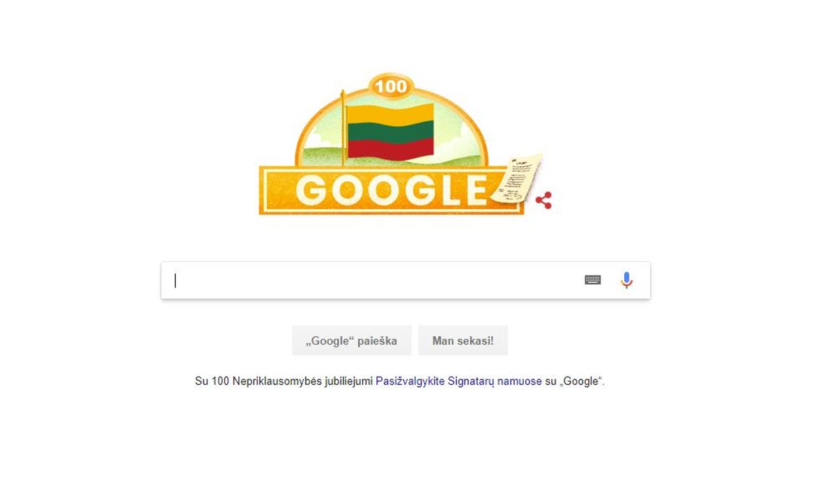 Google sveikina Lietuvą