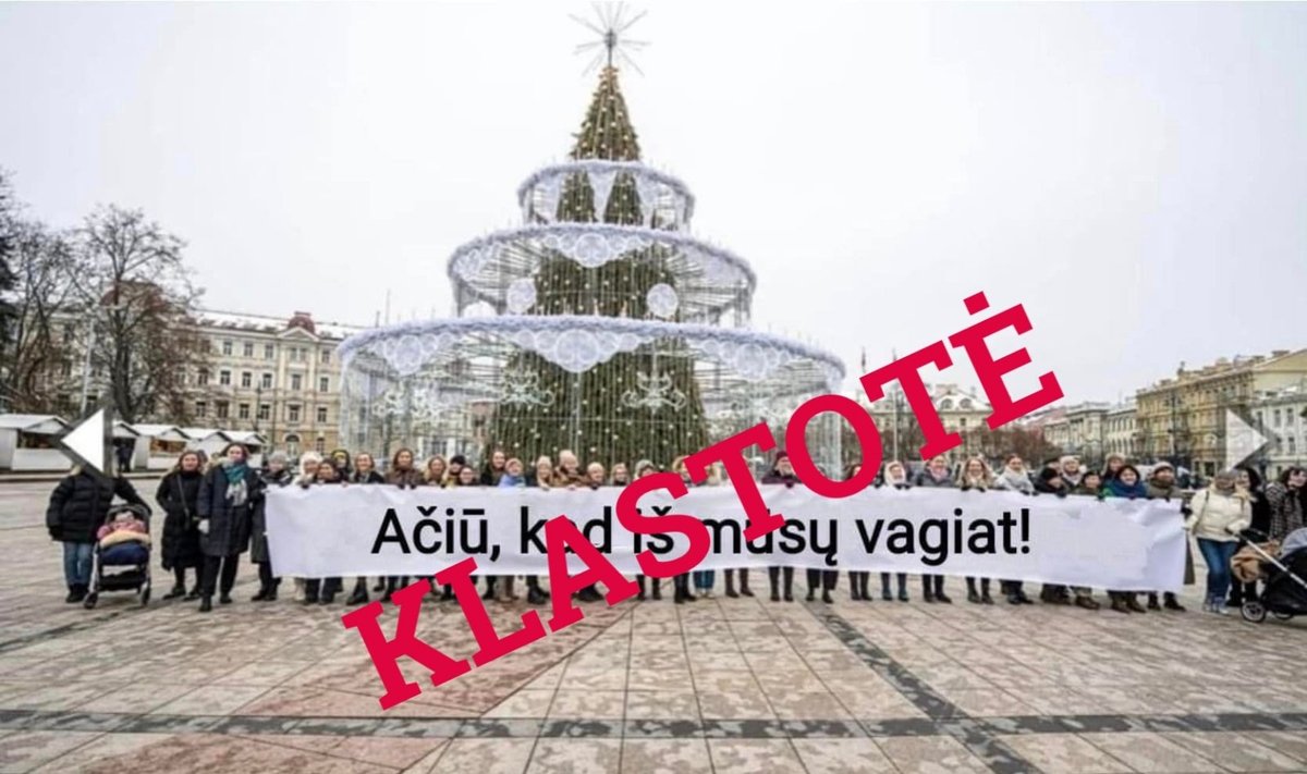 Suklastota nuotrauka akcijos Vilniaus Kalėdų eglės palaikymo akcijos nuotrauka