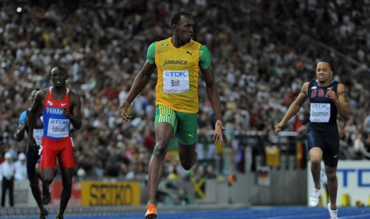 Usainas Boltas finišuoja