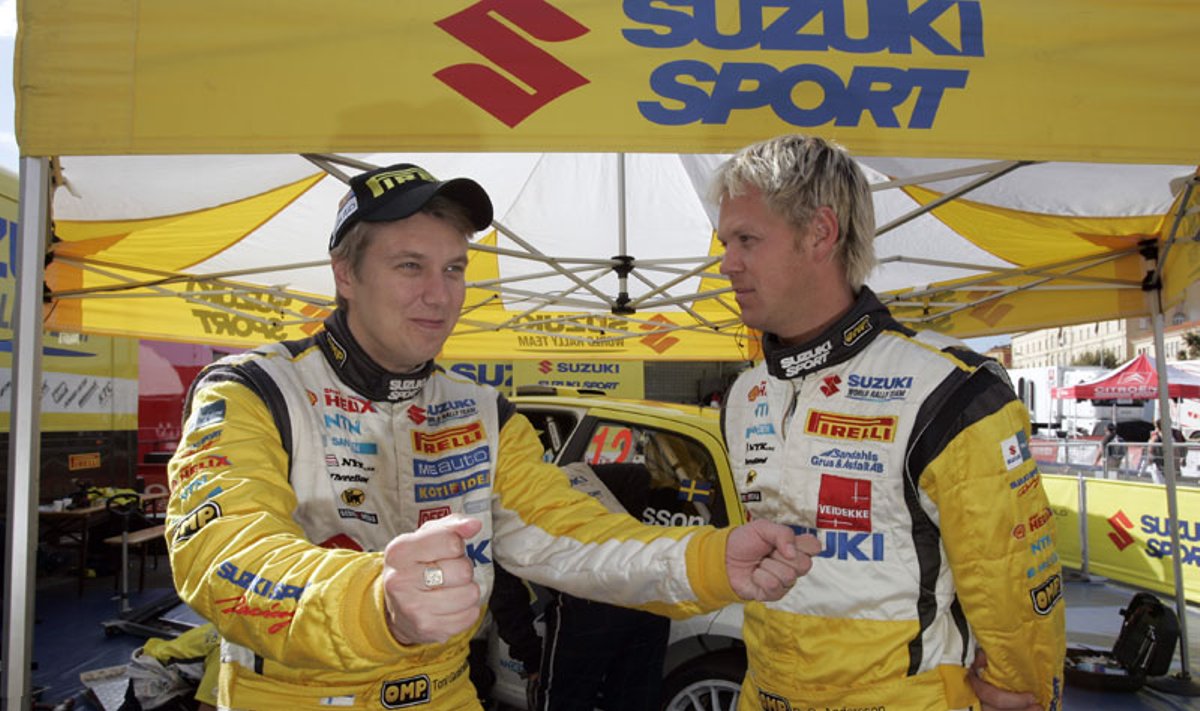 „Samsonas Rally Rokiškis“ varžybose startuos WRC legenda Toni Gardemeisteris (kairėje)