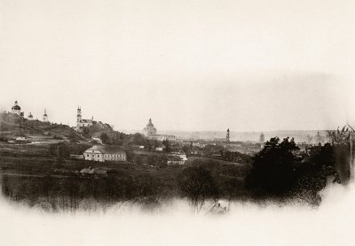 Vilniaus miesto panorama iš Paplaujos priemiesčio. A. Swieykowskio nuotr. 1861−1866 m.