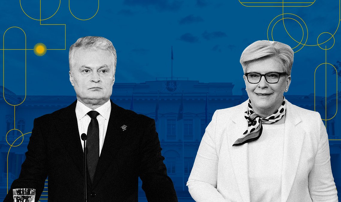 Kandidatai į prezidentus Gitanas Nausėda ir Ingrida Šimonytė.