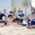 Lietuvos regbininkai skraidė smėlio arenoje