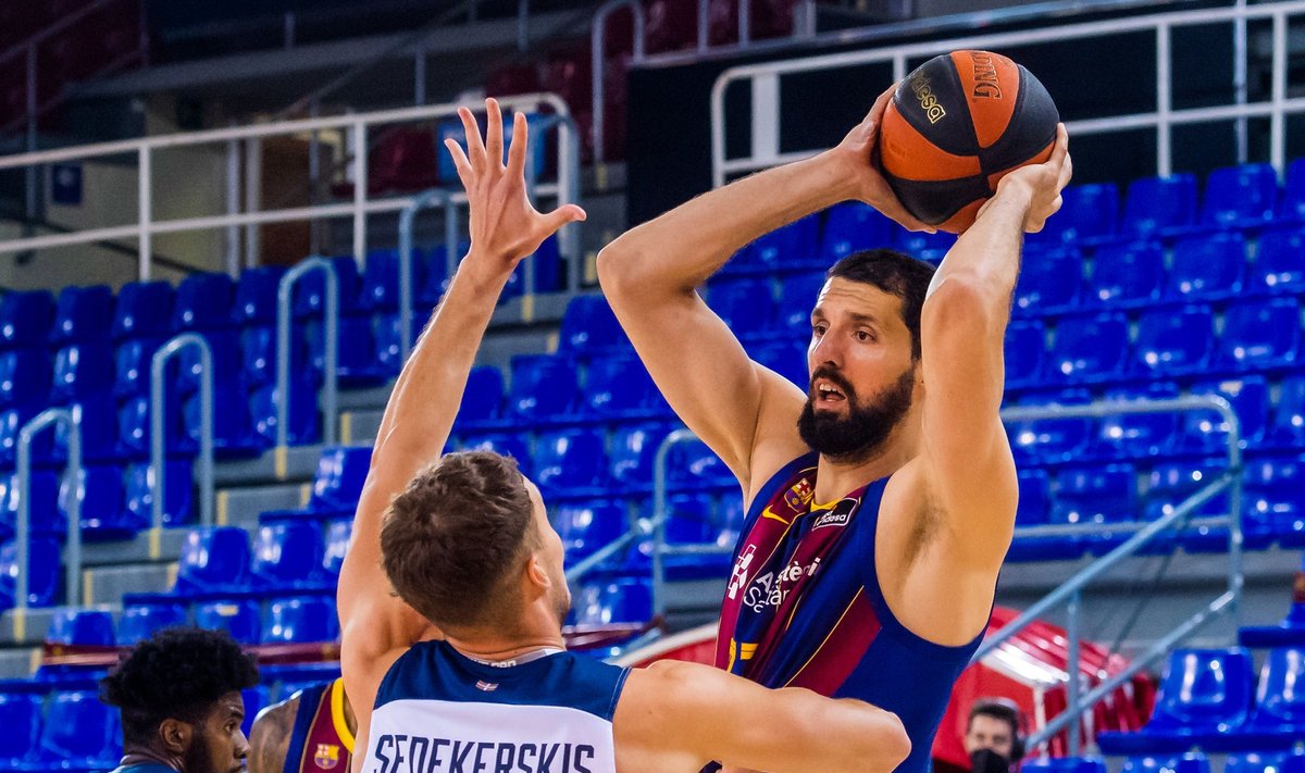 Tadas Sedekerskis ir Nikola Mirotičius / FOTO: "Barca Basket"