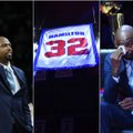 Kai verkia vyrai: R. Hamiltono marškinėliai iškelti į „Pistons“ arenos palubes