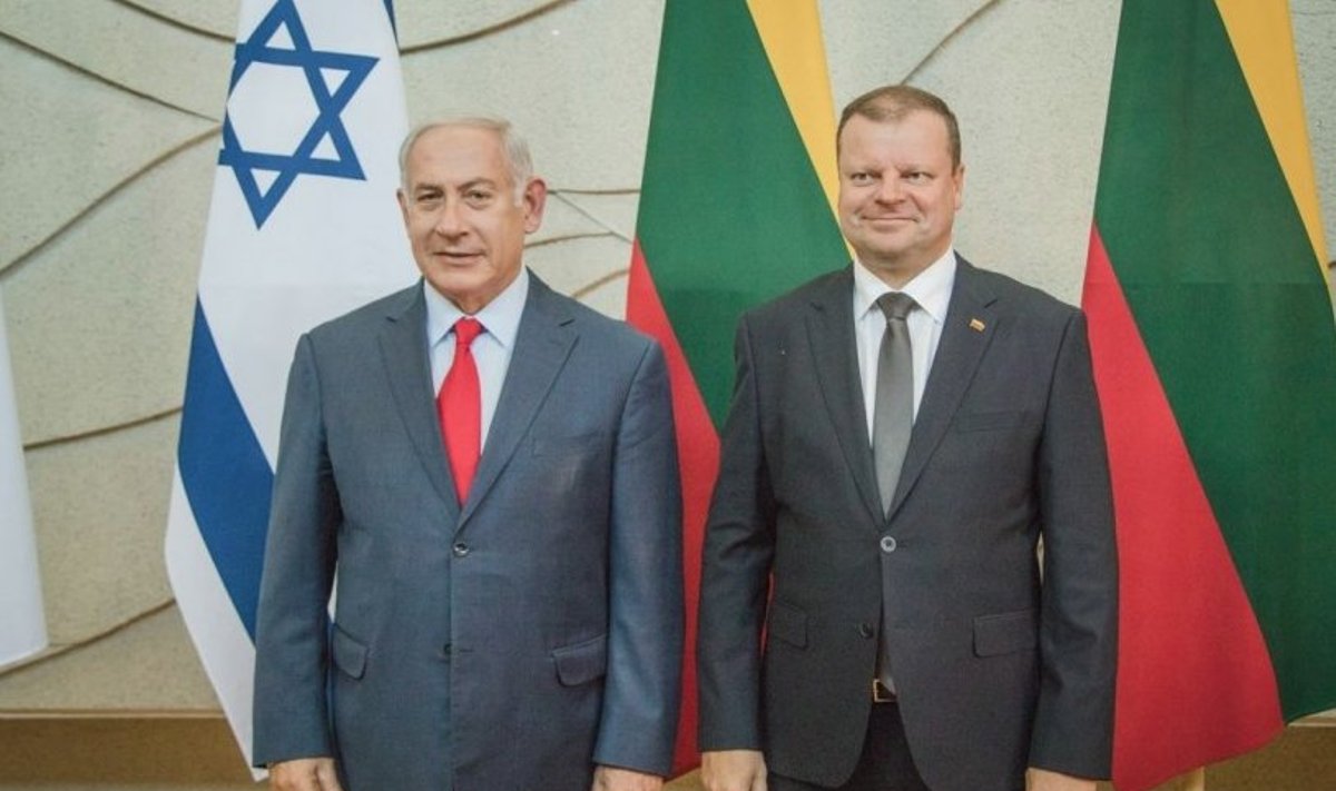 Lietuvoje viešintis Izraelio premjeras Benjaminas Netanyahu 