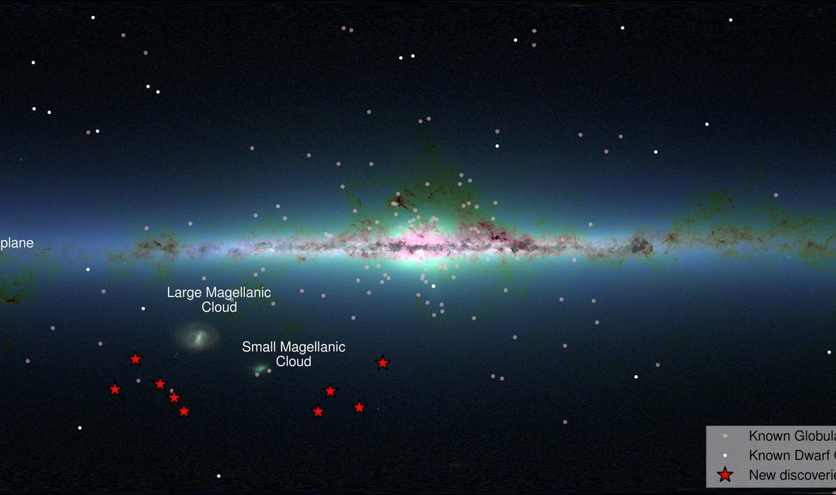 naujai aptiktų galaktikų žemėlapis (Kembridžo universiteto nuotr.)