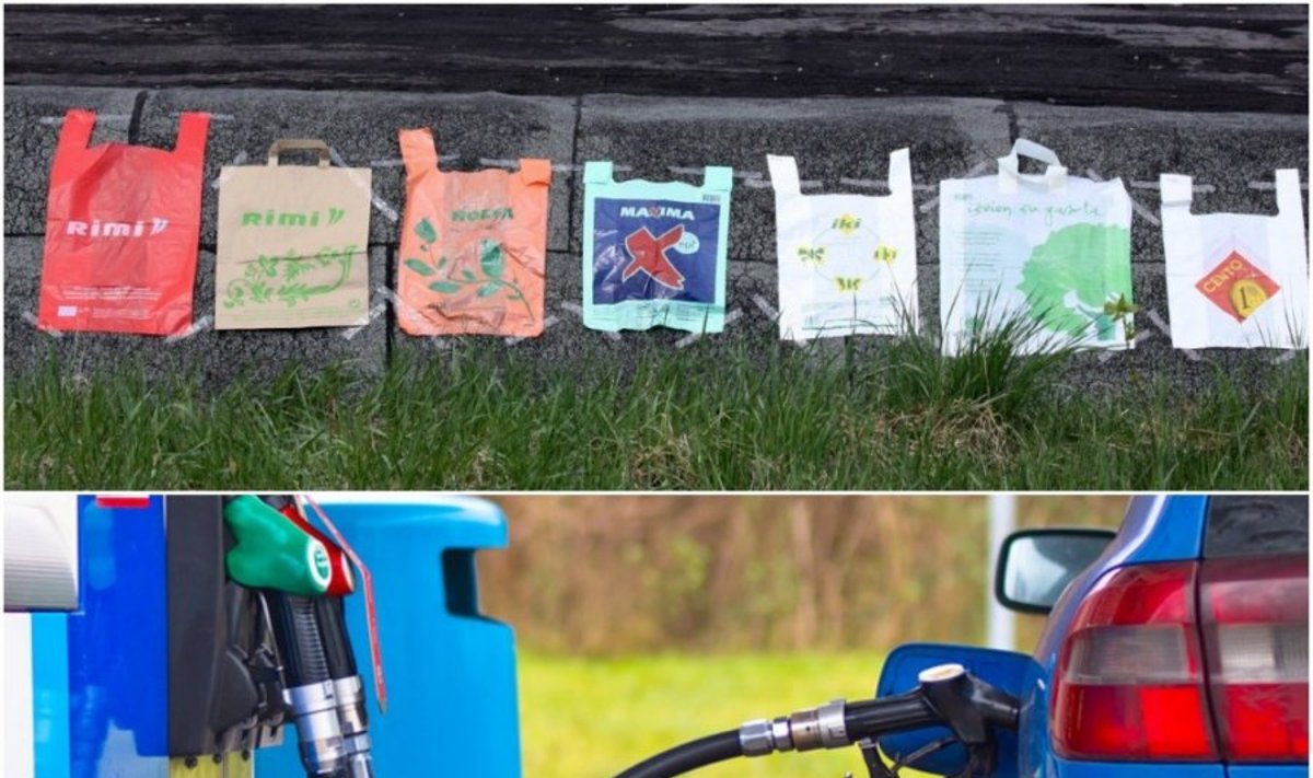 Plastikiniai maišeliai gali virsti naujos rūšies automobilių degalais (GRYNAS.lt ir Shutterstock nuotr.) 