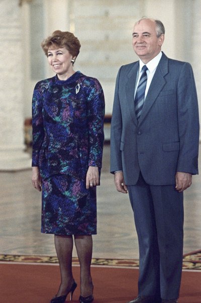 M. Gorbačiovas su žmona Raisa