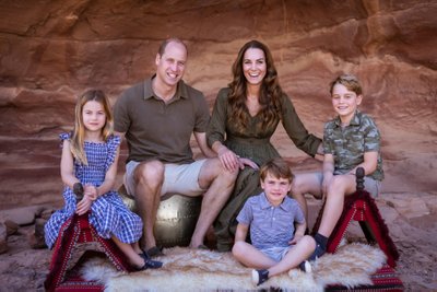 Kate Middleton ir princas Williamas su vaikais