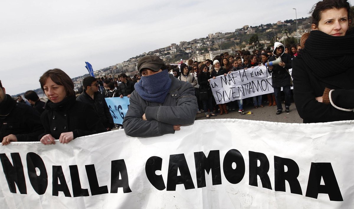 Protestas prieš Italijos mafijos grupuotę "Camorra"
