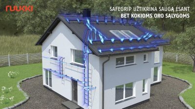 Nauji „Ruukki SafeGrip“ stogo saugos elementai užtikrina 100% geresnį sukibimą net ir drėgnu oru, šąlant. „Ruukki Products“ AS archyvo medžiaga.