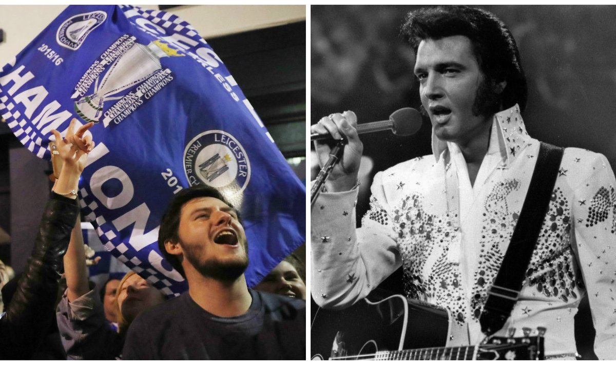 "Leicester City" fanai, Elvis Presley (AP-Scanpix nuotr.)