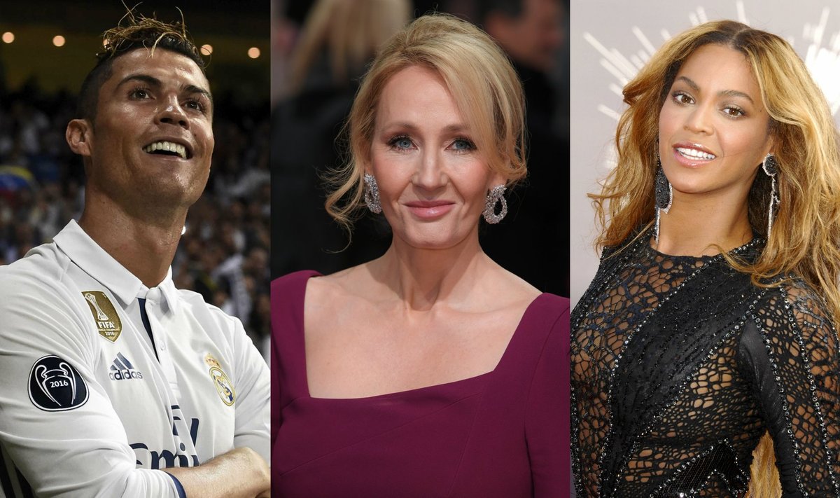Cristiano Ronaldo, J. K. Rowling, Beyonce