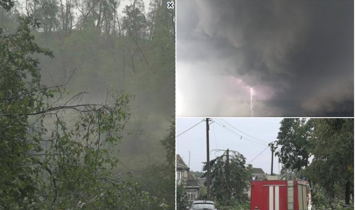 Po galingo škvalo Vakarų Lietuvoje – neramios žinios: nuplėšti namų stogai, nuvirtę medžiai