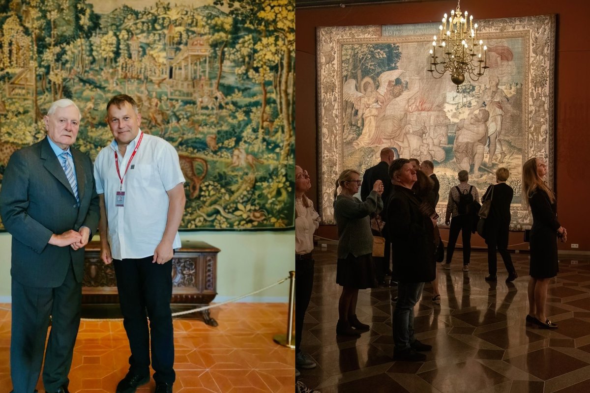 Prezydent Valdas Adamkus, który w zeszłym tygodniu odwiedził wystawę gobelinów Žygimantas August: w Wilnie są piękniejsze niż w Vaveli