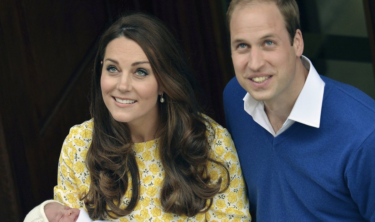 Princas Williamas ir Kate Middleton su dukrele