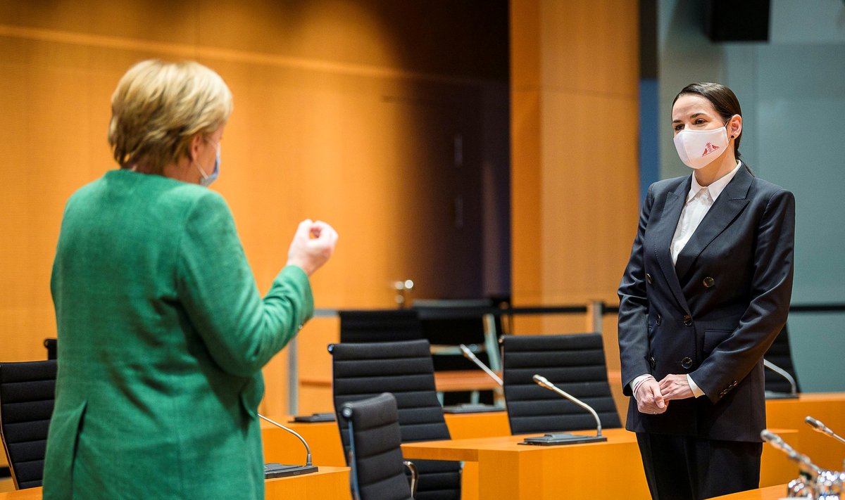 Sviatlana Cichanouskaja susitinka su Angela Merkel