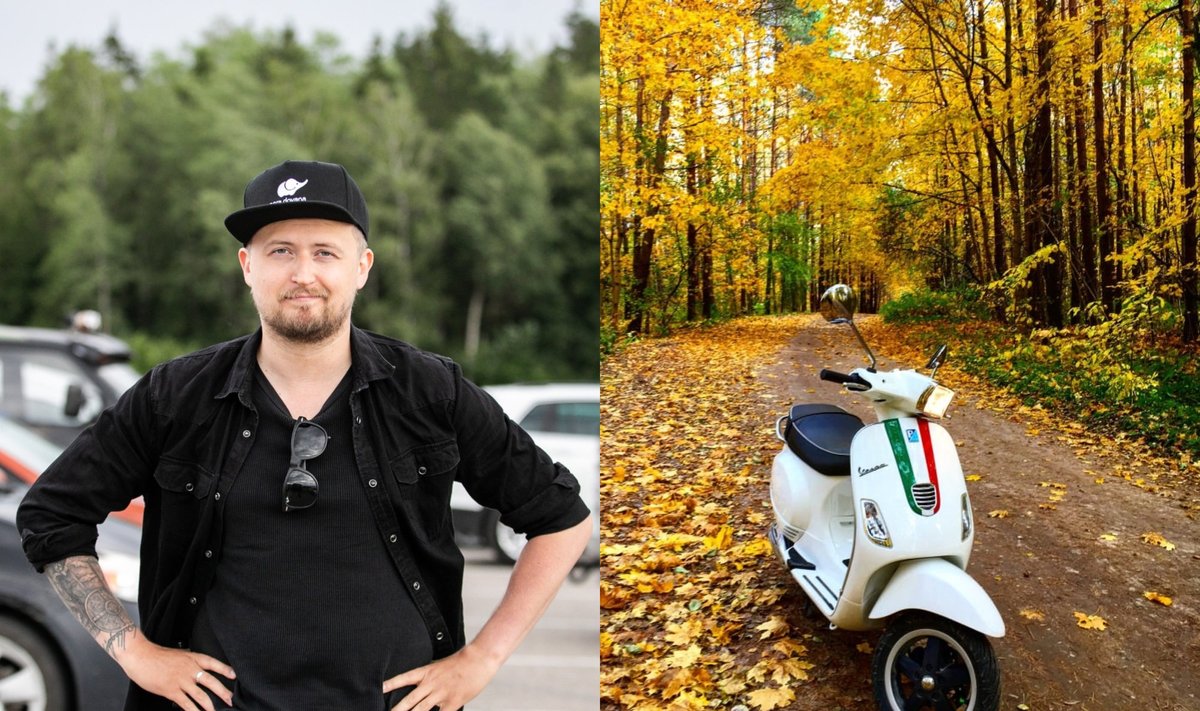 Mantas Katleris vietoj automobilio renkasi motorolerį/ Foto: Andriaus Ufarto ir asmeninio albumo