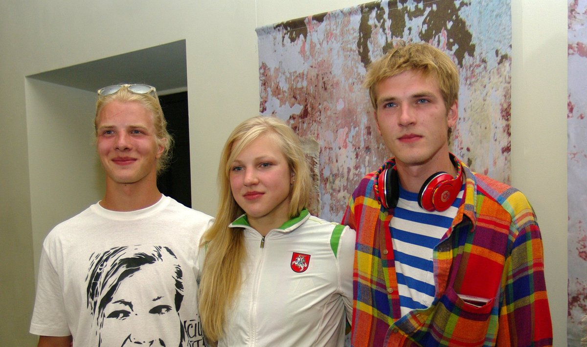(iš kairės į dešinę): Margiris Meilutis, Rūta Meilutytė, Mindaugas Meilutis