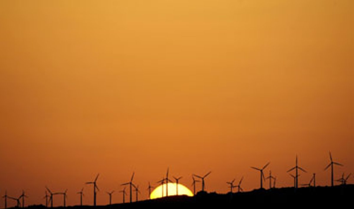 Vėjo jėgainės pietų Ispanijos pakrantėje