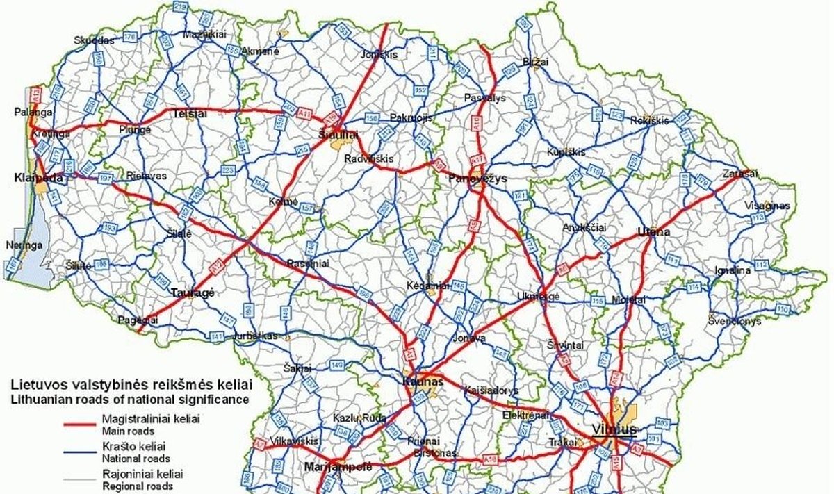 Lietuvos kelių žemėlapis