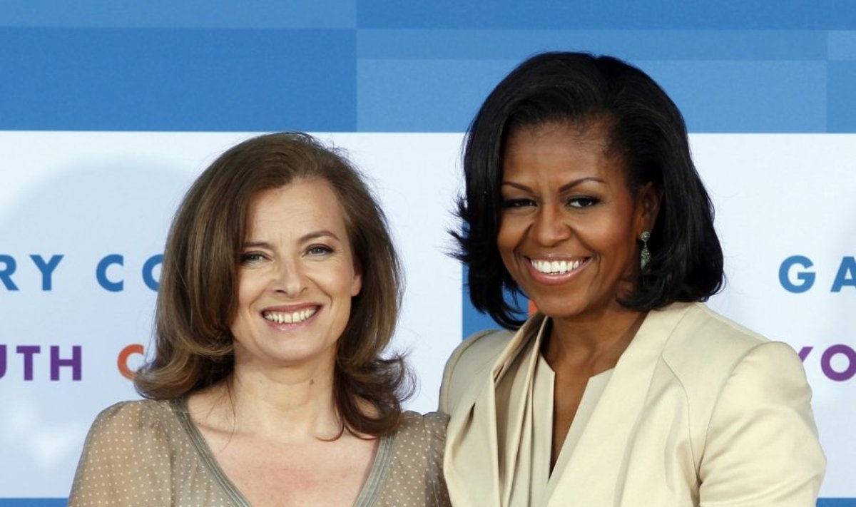 Valerie Trierweiler ir Michelle Obama