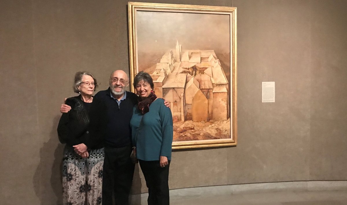 Samuelis Bakas su žmona Josee ir dukra Daniela Bostono dailės muziejuje