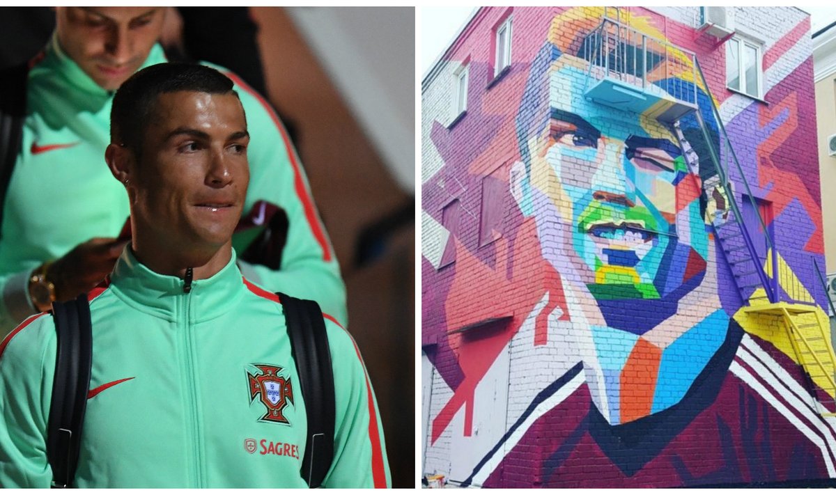 Cristiano Ronaldo ir jo grafitis Kazanėje