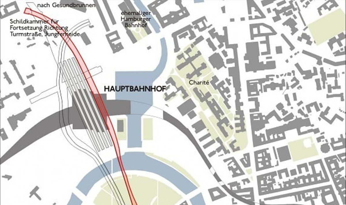 Berlyno metropoliteno U55 linijos žemėlapis