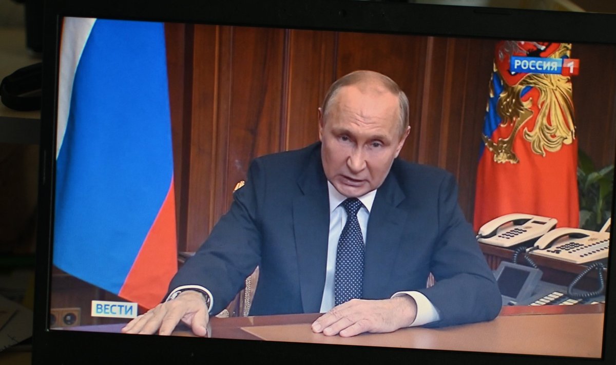 Per televiziją rodoma Putino kalba