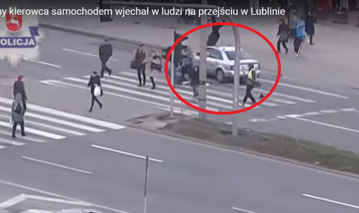 Pijany kierowca samochodem wjechał w ludzi na przejściu w Lublinie