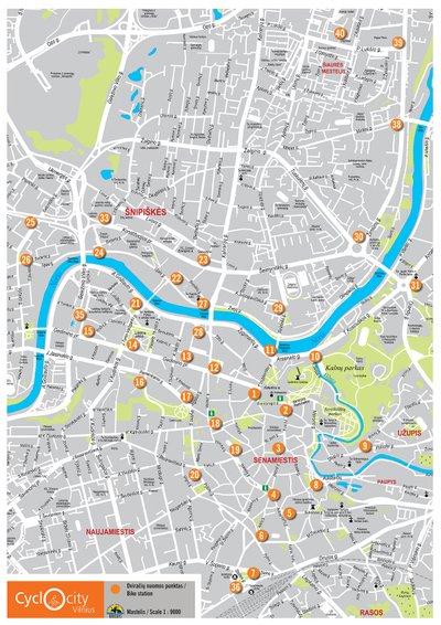 Oranžinių dviračių žemėlapis