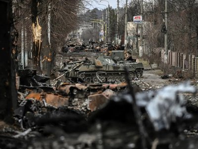 Sunaikinta rusų šarvuota technika Ukrainoje