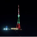 Tbilisi TV tower lit in Lithuanian tricolour to commemorate January 13