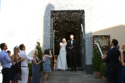 Kadras iš Olgos Raškauskienės vestuvių Italijoje