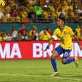 Neymaras neįmušė į tuščius vartus, bet brazilai išvargo pergalę